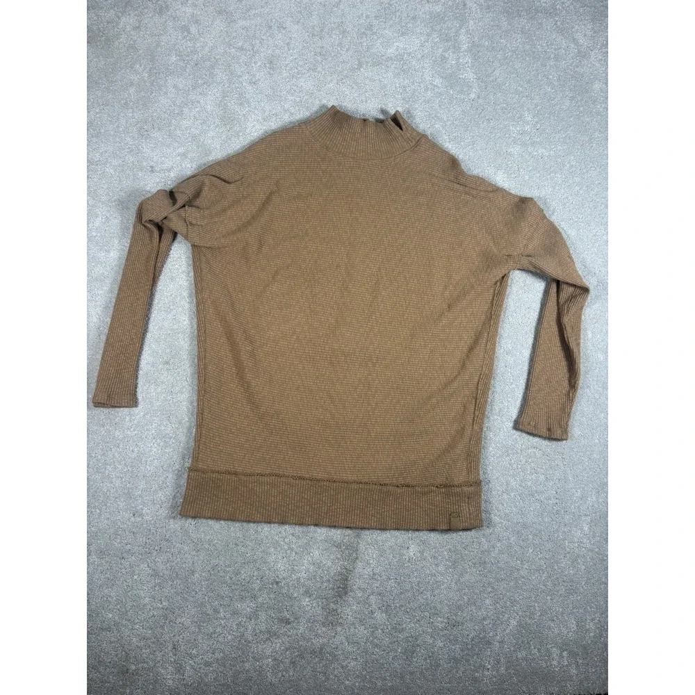 Free‎ People We The Free Cognac Long SLeeve Tunic oversized sweater Xs Mock Neck